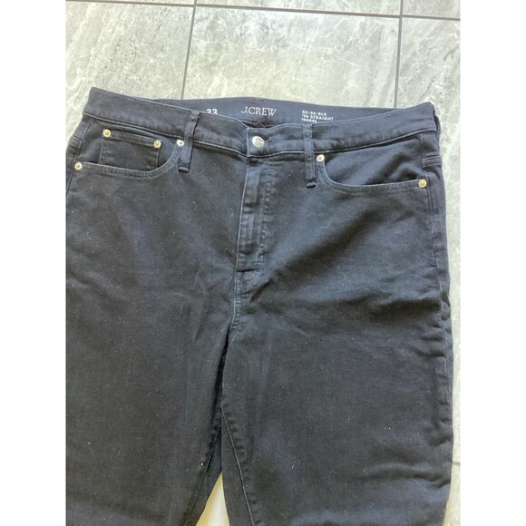 J. Crew Black Slim Straight Jeans ‘96 High Waist Comfort 33 - Picture 2 of 7